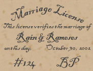 Rain & Rameses' Marriage Certificate